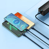 Cablu Baseus Flash Series 2 (CASS040003), Fast Charge, USB to Type-C, Lightning, Micro-USB, 66W, 1.2 m, Albastru