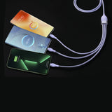 Cablu Baseus Flash Series 2 (CASS040005), Fast Charge, USB to Type-C, Lightning, Micro-USB, 66W, 1.2 m, Mov