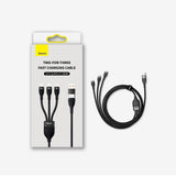 Cablu Baseus Flash Series 2 (CASS030103), Type-C/Lightning/Micro-USB, 100W, 1.2m, Albastru