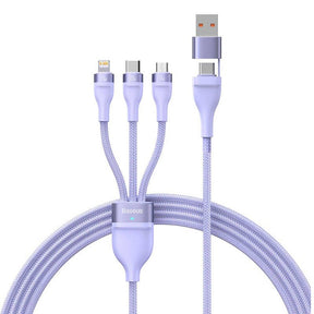 Cablu Baseus Flash Series 2 (CASS030105), Fast Charge, USB Adapter, Type-C, Lightning, Micro-USB, 100W, 1.2 m, Mov