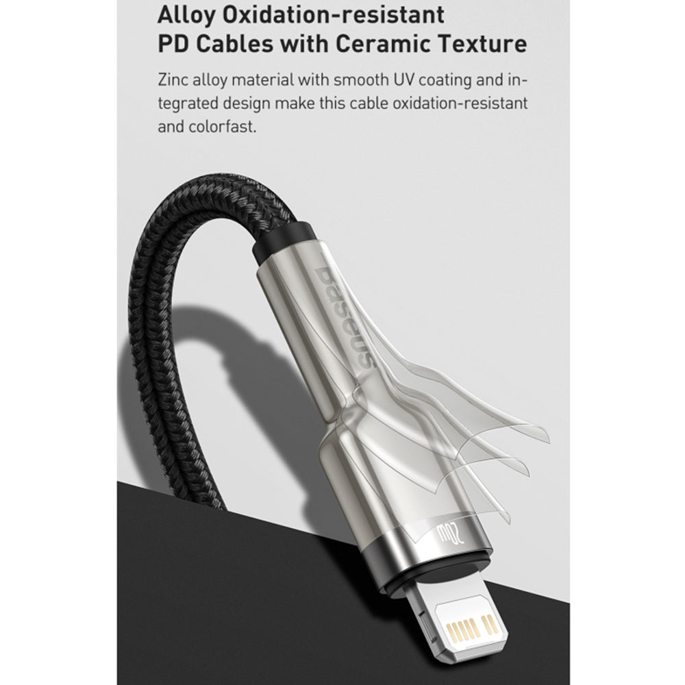 Cablu Baseus Cafule Series Metal (CATLJK-A05), Type-C to Lightning, Fast Charging PD20W, 480Mbps, 2.4A, 1m, Mov