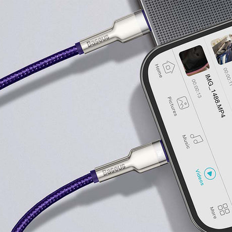 Cablu Baseus Cafule Series Metal (CATLJK-A05), Type-C to Lightning, Fast Charging PD20W, 480Mbps, 2.4A, 1m, Mov