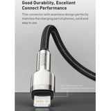 Cablu Baseus Cafule Series Metal (CATLJK-A06), Type-C to Lightning, Fast Charging, 20W, 480Mbps, 1m, Verde Inchis