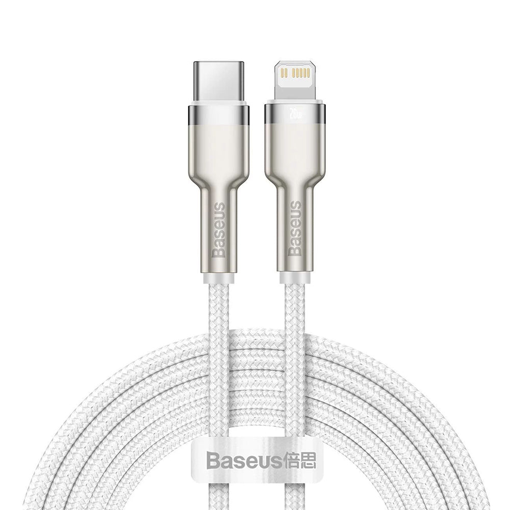 Cablu Baseus Cafule Series (CATLJK-B02), Type-C la Lightning, 20W, 2m, Alb