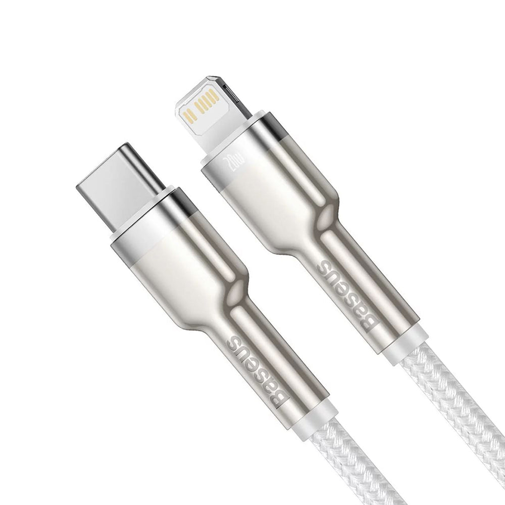 Cablu Baseus Cafule Series (CATLJK-B02), Type-C la Lightning, 20W, 2m, Alb