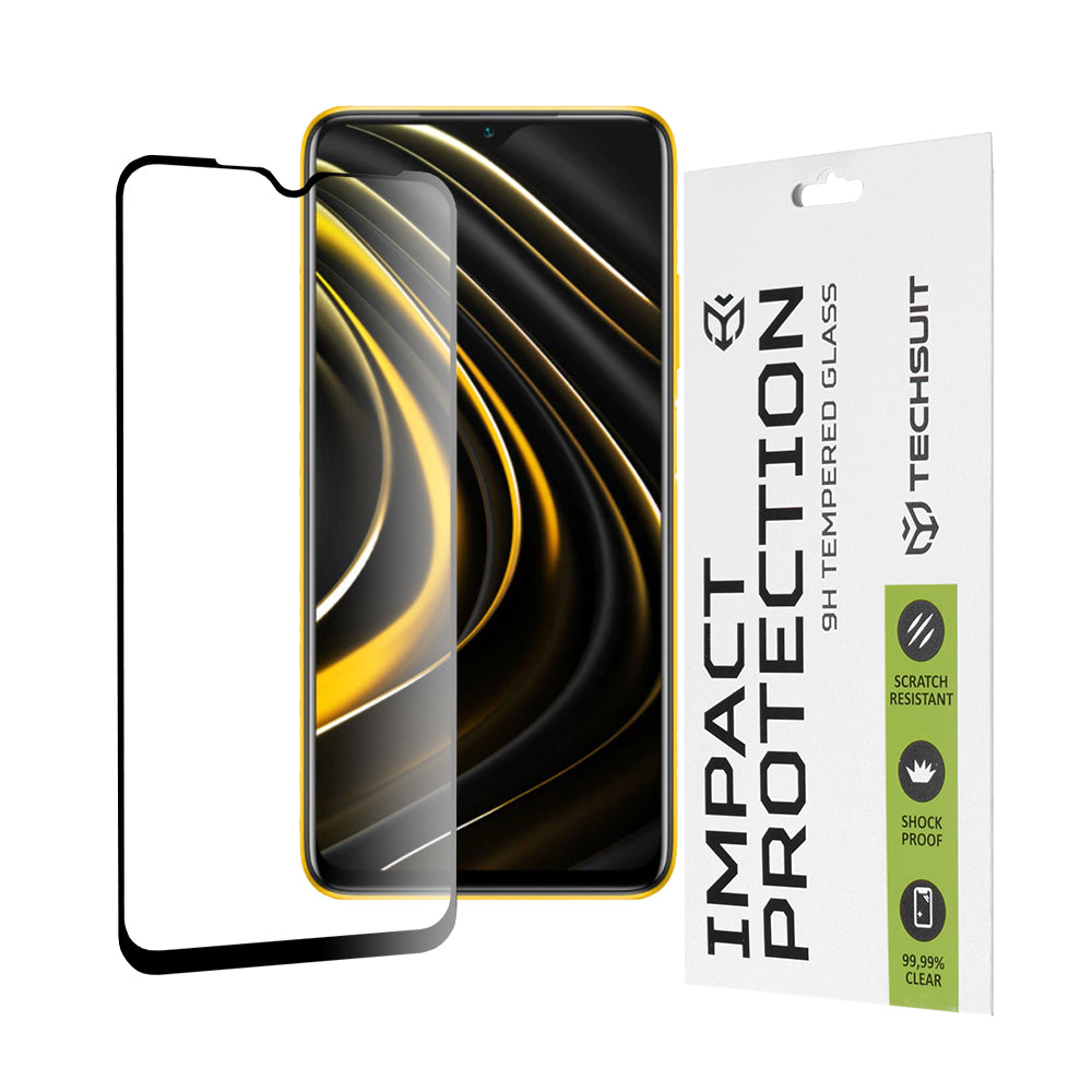 Folie de protectie Techsuit 111D Full Cover / Full Glue Glass compatibil cu Xiaomi Poco M3 / Redmi 9 Power / Redmi 9T, Negru