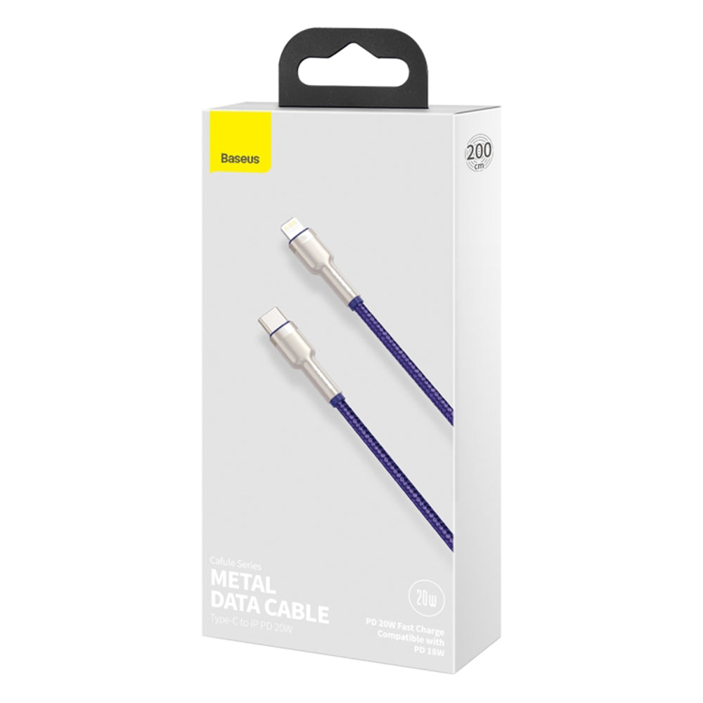 Cablu Baseus Cafule Series Metal (CATLJK-B05), Type-C to Lightning, 20W, 2m, Mov