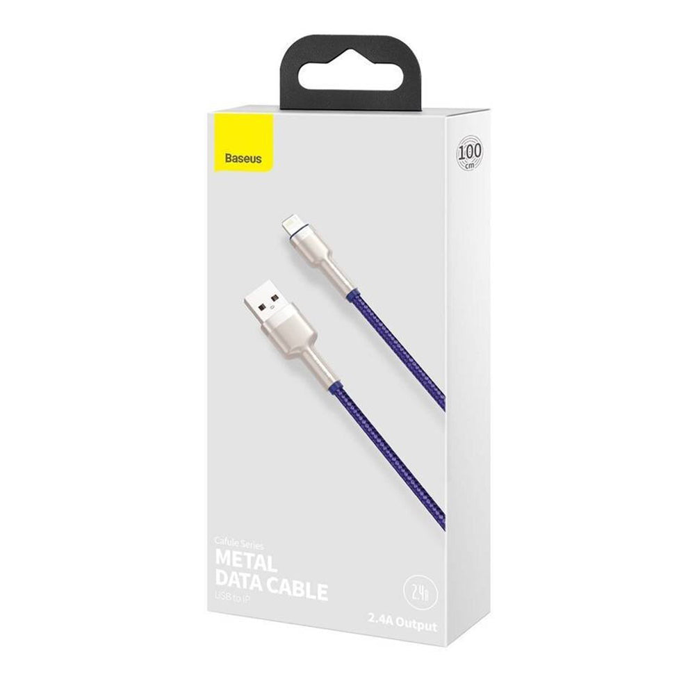 Cablu Baseus Cafule Series Metal (CALJK-A05), USB to Lightning, 2.4A, 480Mbps, 1m, Mov