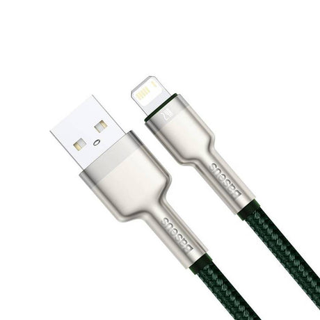 Cablu Baseus Cafule Series Metal (CALJK-A06), USB to Lightning, 2.4A, 480Mbps, 1m, Verde
