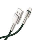 Cablu Baseus Cafule Series Metal (CALJK-A06), USB to Lightning, 2.4A, 480Mbps, 1m, Verde