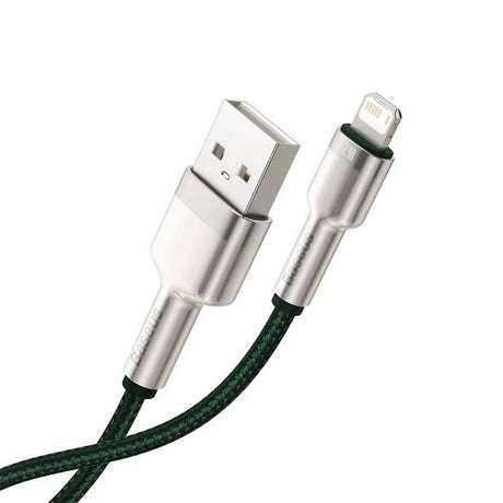 Cablu Baseus Cafule Series Metal (CALJK-A06), USB to Lightning, 2.4A, 480Mbps, 1m, Verde