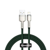Cablu Baseus Cafule Series Metal (CALJK-A06), USB to Lightning, 2.4A, 480Mbps, 1m, Verde