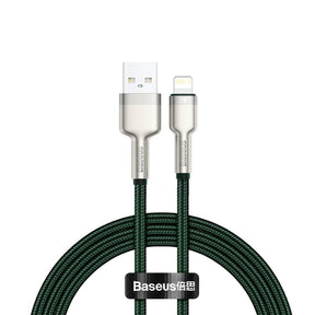 Cablu Baseus Cafule Series Metal (CALJK-A06), USB to Lightning, 2.4A, 480Mbps, 1m, Verde