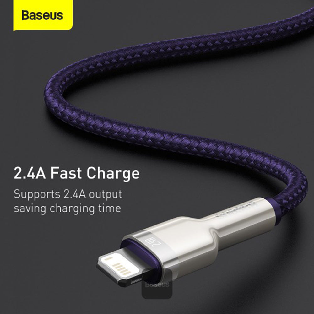 Cablu Baseus Cafule Series Metal (CALJK-B05), USB to Lightning 2.4A, 2m, Mov