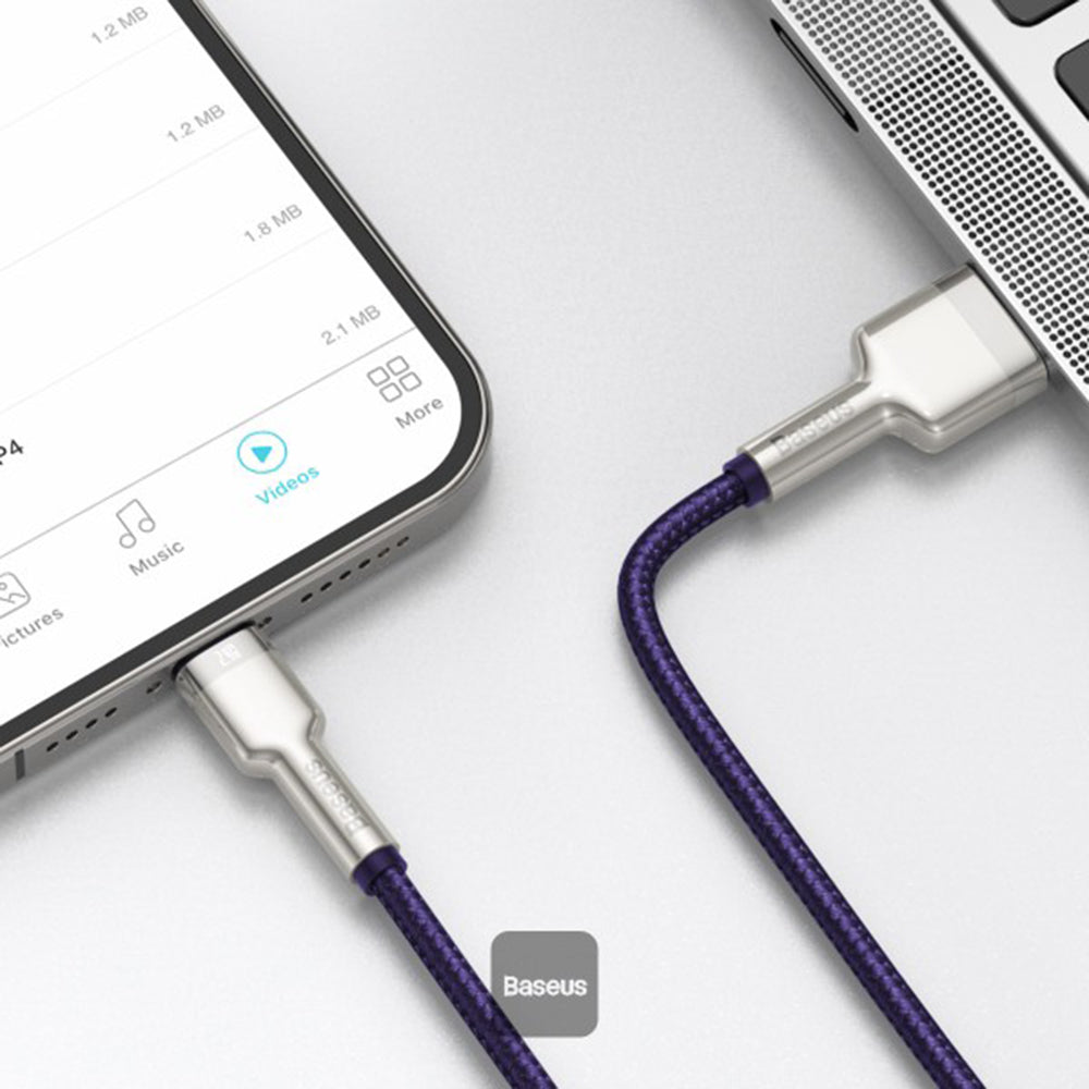 Cablu Baseus Cafule Series Metal (CALJK-B05), USB to Lightning 2.4A, 2m, Mov