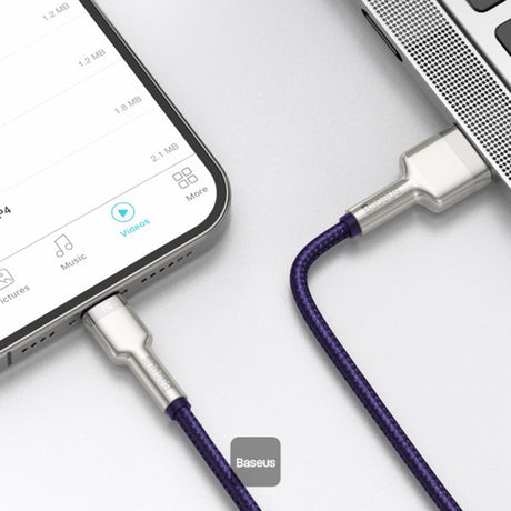 Cablu Baseus Cafule Series Metal (CALJK-B05), USB to Lightning 2.4A, 2m, Mov