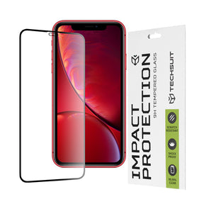 Folie de protectie Techsuit 111D Full Cover / Full Glue Glass compatibil cu iPhone 11 / iPhone XR, Negru