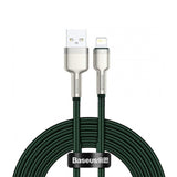 Cablu Baseus Cafule Series Metal (CALJK-B06), USB to Lightning 2.4A, 2m, Verde