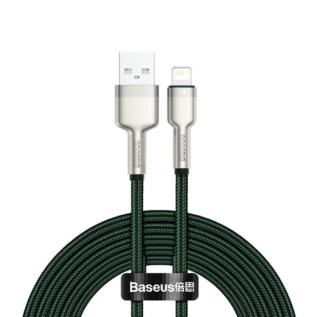 Cablu Baseus Cafule Series Metal (CALJK-B06), USB to Lightning 2.4A, 2m, Verde