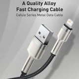 Cablu Baseus Cafule Series Metal (CALJK-B06), USB to Lightning 2.4A, 2m, Verde