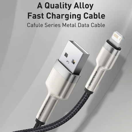 Cablu Baseus Cafule Series Metal (CALJK-B06), USB to Lightning 2.4A, 2m, Verde