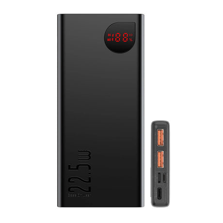 Baterie externa Baseus Adaman (PPAD070001), 2x USB, Type-C, Lightning, Micro-USB, Fast Charging, 22.5W, 10000mAh, Negru