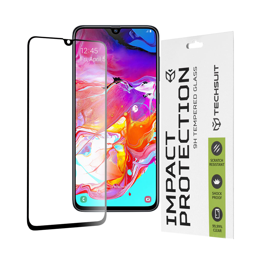 Folie de protectie Techsuit 111D Full Cover / Full Glue Glass compatibil cu Samsung Galaxy A70 / A70s / A90 5G, Negru