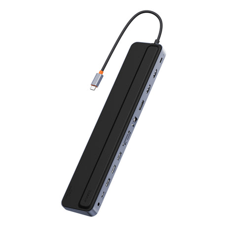 Hub Baseus EliteJoy Gen2 (WKSX030213), Type-C to HDMI x2 / USB3.0 x3 / RJ45, Negru