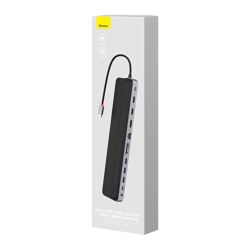 Hub Baseus EliteJoy Gen2 (WKSX030213), Type-C to HDMI x2 / USB3.0 x3 / RJ45, Negru