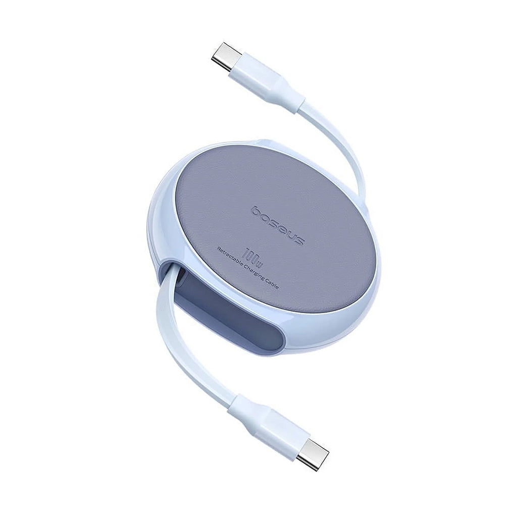 Cablu Baseus Pathfinder Series (P10368400311-00), Type-C to Type-C, 100W, 1m, Retractable, Galaxy Blue