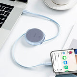 Cablu Baseus Pathfinder Series (P10368400311-00), Type-C to Type-C, 100W, 1m, Retractable, Galaxy Blue