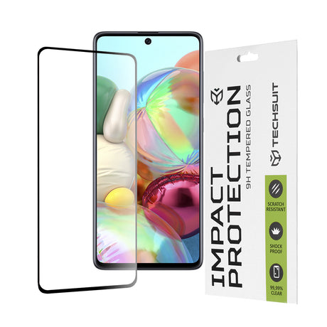 Folie de protectie Techsuit 111D Full Cover / Full Glue Glass compatibil cu Samsung Galaxy A71 4G / A71 5G / M51 / Note 10 Lite, Negru
