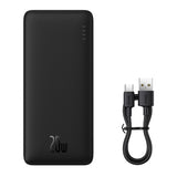 Baterie externa Baseus Airpow (PPQD090001), USB, Type-C, Micro-USB, 20W, 10000mAh, with Cable Type-C, Negru