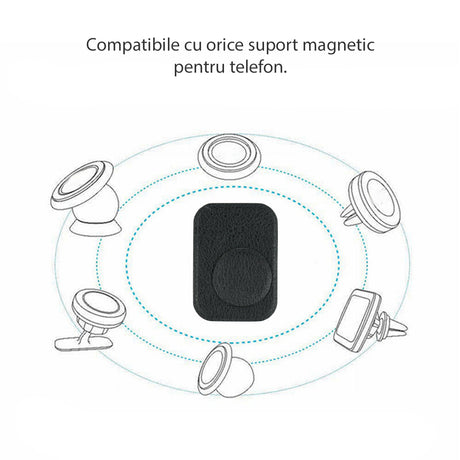 Suport Techsuit (set de 2) Metal Plate (MP02), with PU Leather Cover, Negru