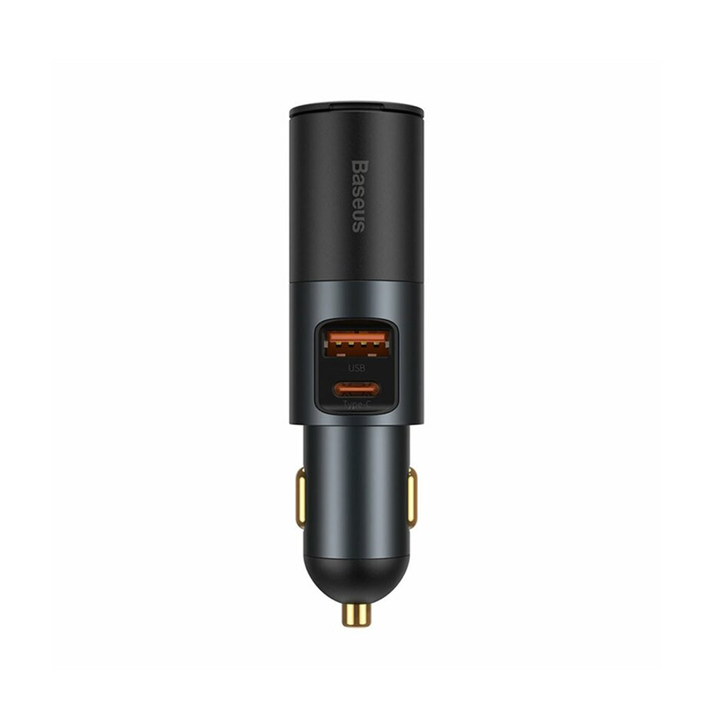 Incarcator Baseus Car Share Together (CCBT-C0G), with Cigarette Lighter Expansion, USB-A, Type-C, 120W, Gri