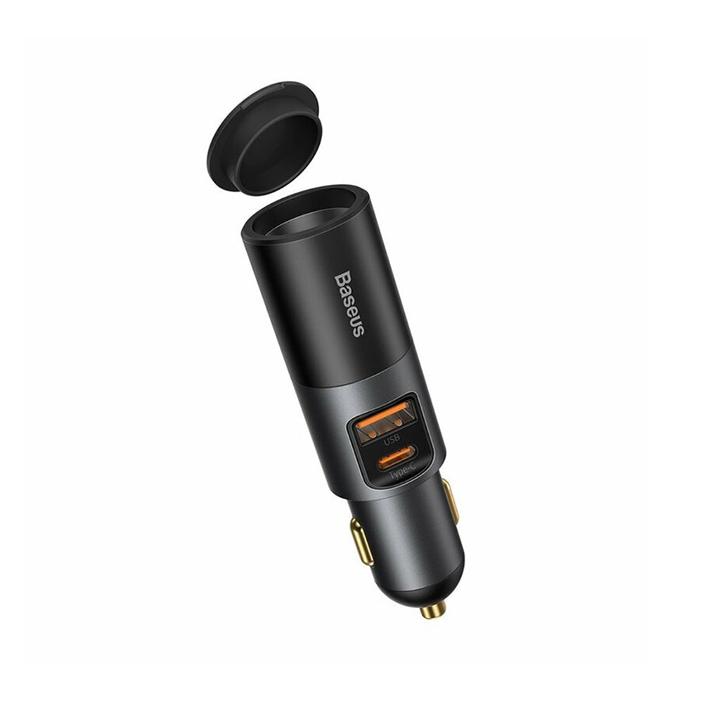 Incarcator Baseus Car Share Together (CCBT-C0G), with Cigarette Lighter Expansion, USB-A, Type-C, 120W, Gri