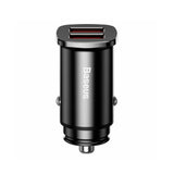 Incarcator Baseus Car Square Metal Series (CCALL-DS01), 2x USB, Quick Charge 3.0, SCP, AFC, 30W, Negru