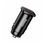 Incarcator Baseus Car Square Metal Series (CCALL-DS01), 2x USB, Quick Charge 3.0, SCP, AFC, 30W, Negru