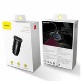 Incarcator Baseus Car Square Metal Series (CCALL-DS01), 2x USB, Quick Charge 3.0, SCP, AFC, 30W, Negru