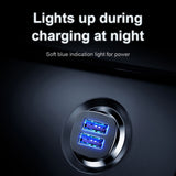 Incarcator Baseus Car Square Metal Series (CCALL-DS01), 2x USB, Quick Charge 3.0, SCP, AFC, 30W, Negru