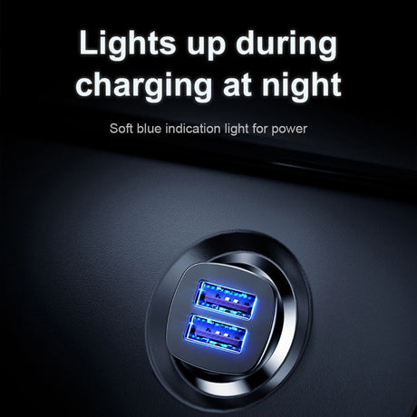 Incarcator Baseus Car Square Metal Series (CCALL-DS01), 2x USB, Quick Charge 3.0, SCP, AFC, 30W, Negru