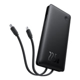 Baterie externa Baseus Airpow Air Lite (P10067501123-00), USB, Type-C, Dual Cable USB-C, Lightning, 22.5W, 10000mAh, Negru