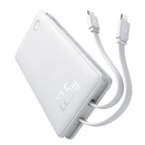 Baterie externa Baseus Airpow Air Lite (P10067501213-00), USB, Type-C, Dual Cable USB-C, Lightning, 22.5W, 10000mAh, Alb