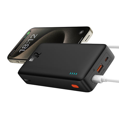 Baterie externa Baseus Airpow (P10022804113-00), USB, Type-C, Micro-USB, 20W, 20000mAh, Negru