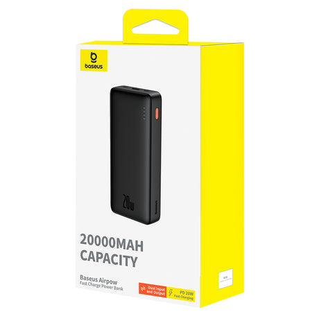 Baterie externa Baseus Airpow (P10022804113-00), USB, Type-C, Micro-USB, 20W, 20000mAh, Negru