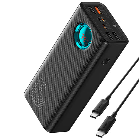 Baterie externa Baseus (P10022402113-00), 4x USB, Type-C, Lighting, Micro-USB, Fast Charge, 65W, 26800mAh, Cable USB-C, Negru