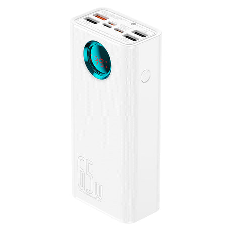 Baterie externa Baseus (P10022402223-00), 4x USB, Type-C, Lighting, Micro-USB, Fast Charge, 65W, 26800mAh, Cable USB-C, Alb