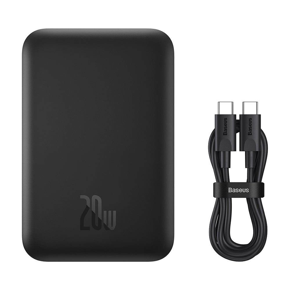 Baterie externa Baseus Mini Air (P10059002113-00), Type-C, MagSafe Charging, 20W, 6000mAh, with Cable Type-C, 30cm, Negru