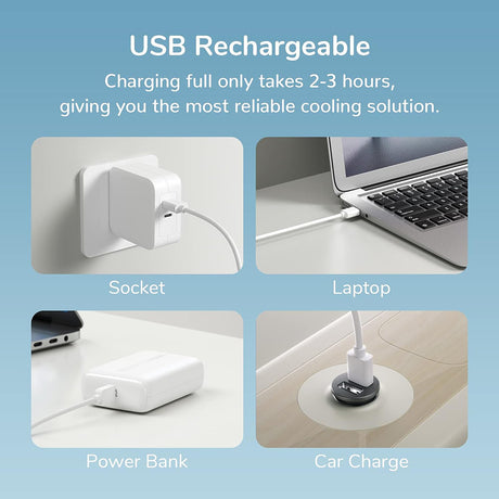 JisuLife Premium Handheld Fan Life1 Plus (FA21), Portable, Type-C, 3 Speeds, 2000mAh, Roz