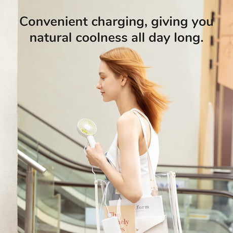 JisuLife Premium Handheld Fan Life1 Plus (FA21), Portable, Type-C, 3 Speeds, 2000mAh, Roz